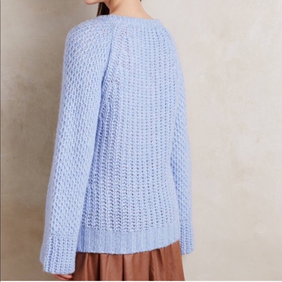 Anthropologie Moth Blue Bell Sleeve Sweater - Picture 3 of 8